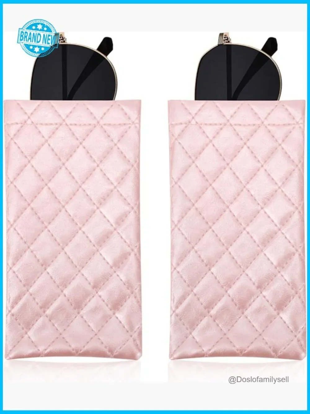 Leather Eyeglass Cases Soft Pouch Kiss Lock Closure Modern Minimal Chic